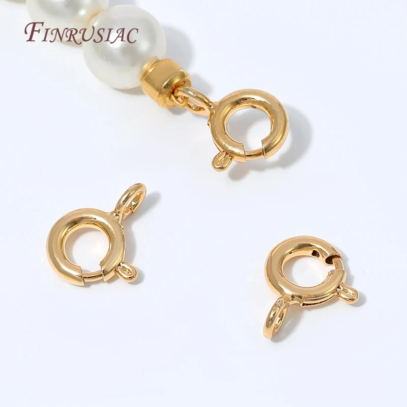 18K Gold Plated Spring Ring Clasp with Loops – DIY Jewelry Jewelry Clasp Findings P3