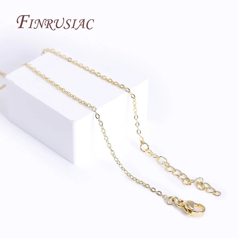 18K Gold Plated Brass Oval Chain Necklace | DIY Jewelry Making Chain Necklace Finding P3