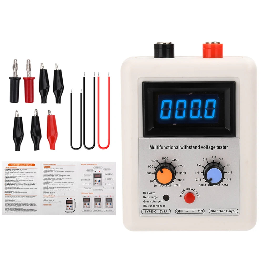 Gaqqee 0–3700V IGBT Transistor & Component Voltage Tester Component Voltage Tester P3 Blue