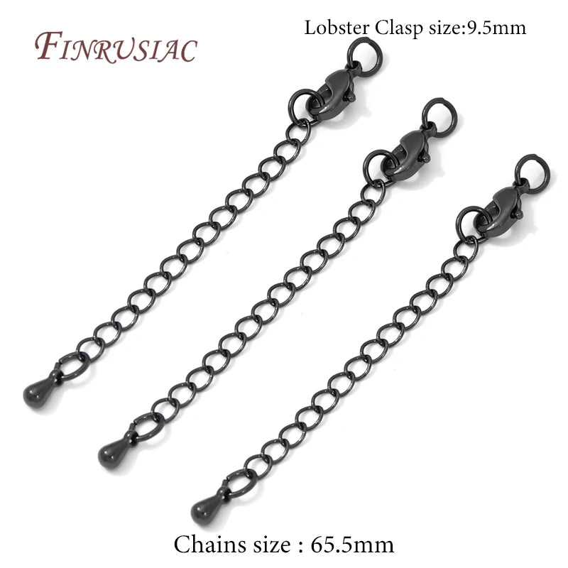 Black Brass Lobster Clasps & Closed Rings – 9.5/12/15mm DIY Jewelry Clasp Findings P3 Black Color 10 pcs