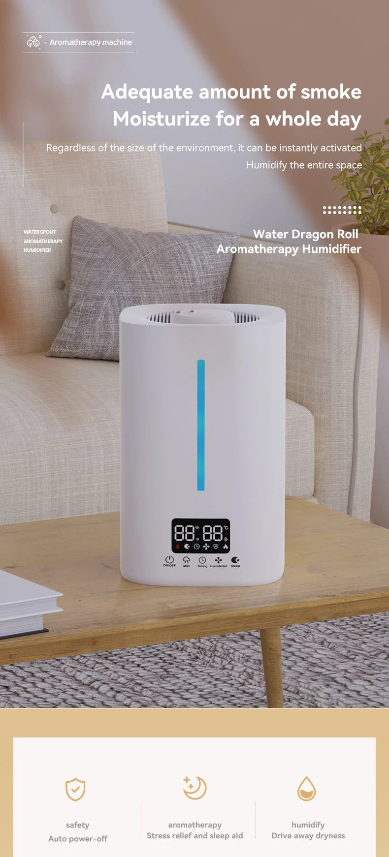 5L Smart Touch Ultrasonic Cool Mist Humidifier & Oil Diffuser Ultrasonic Humidifier P3