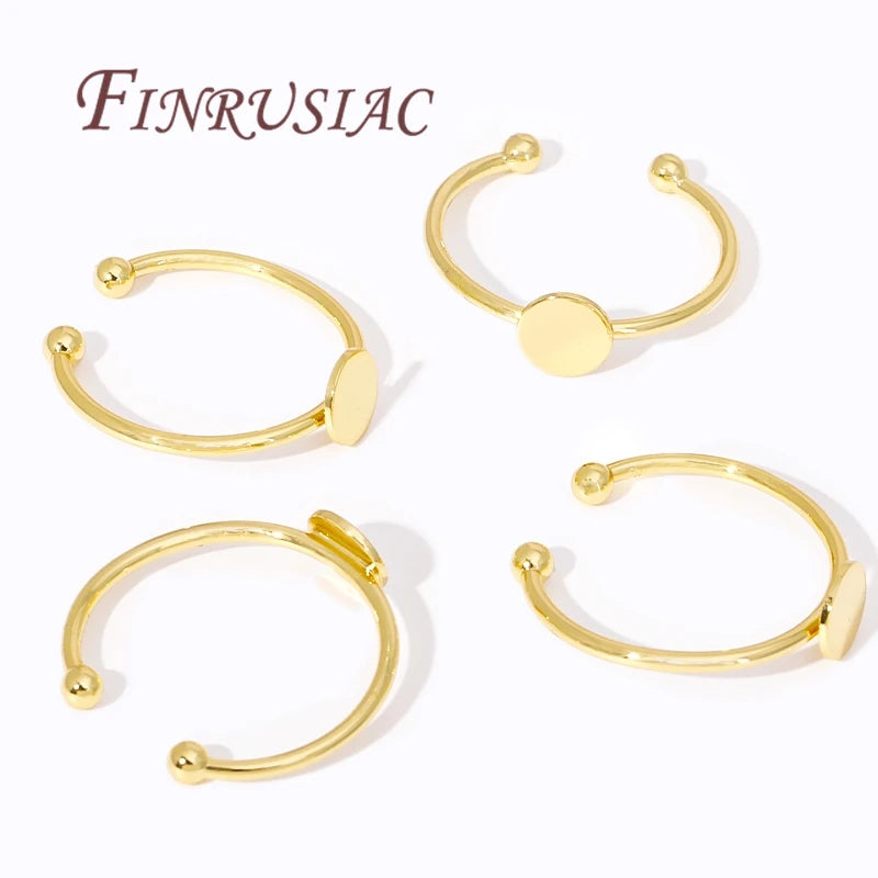 18K Gold Plated Adjustable Ring Blank Bezel – DIY Jewelry Ring Blank Settings P3