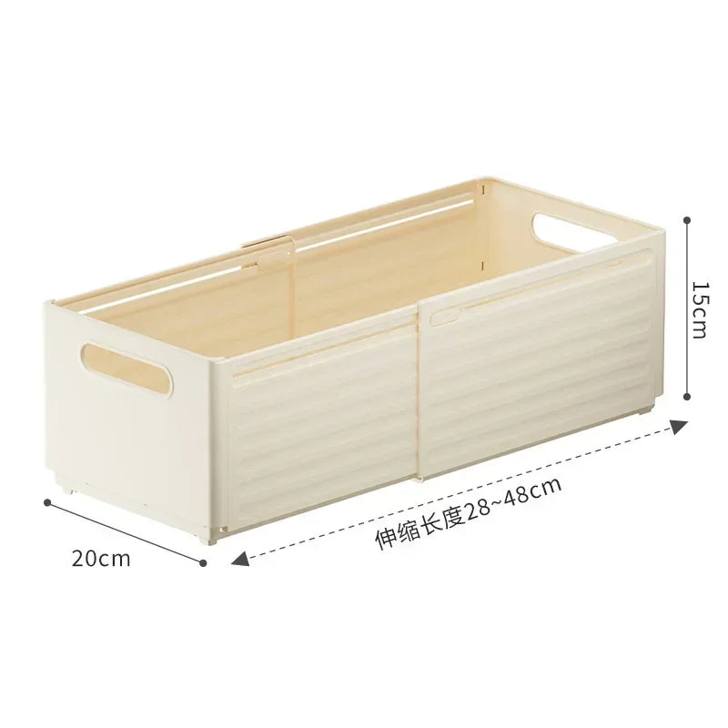Retractable Adjustable Drawer Organizer – Stackable Storage Box