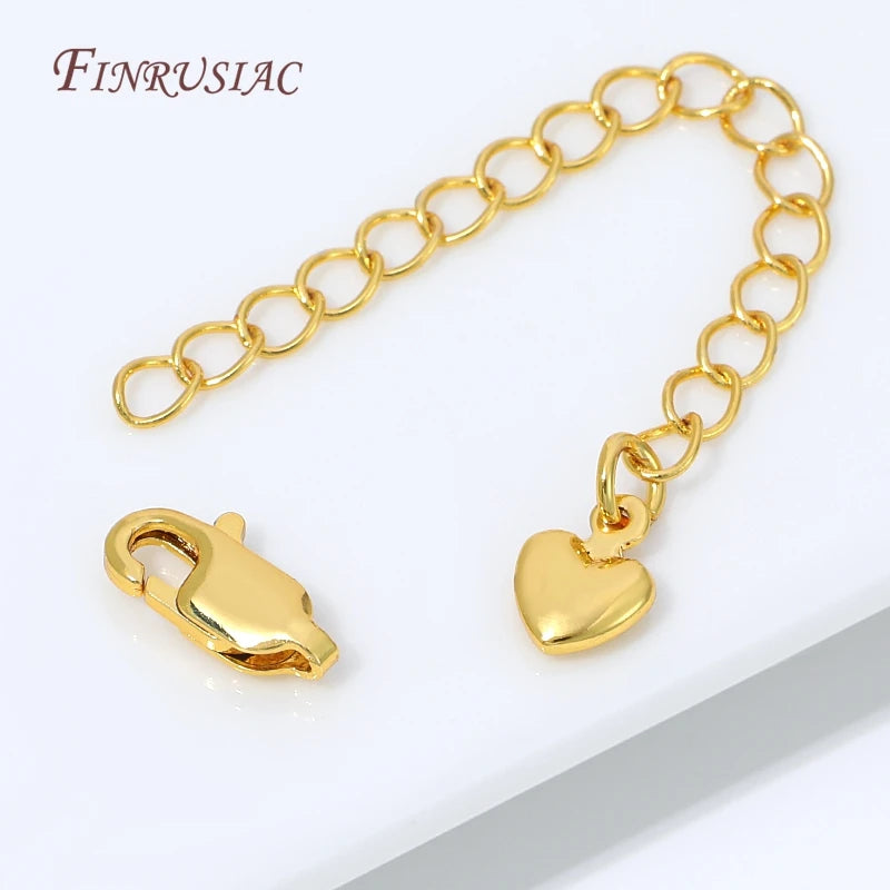 18K Gold Plated Extension Chain – Heart Charm & Lobster Clasp Jewelry Extension Chain P3