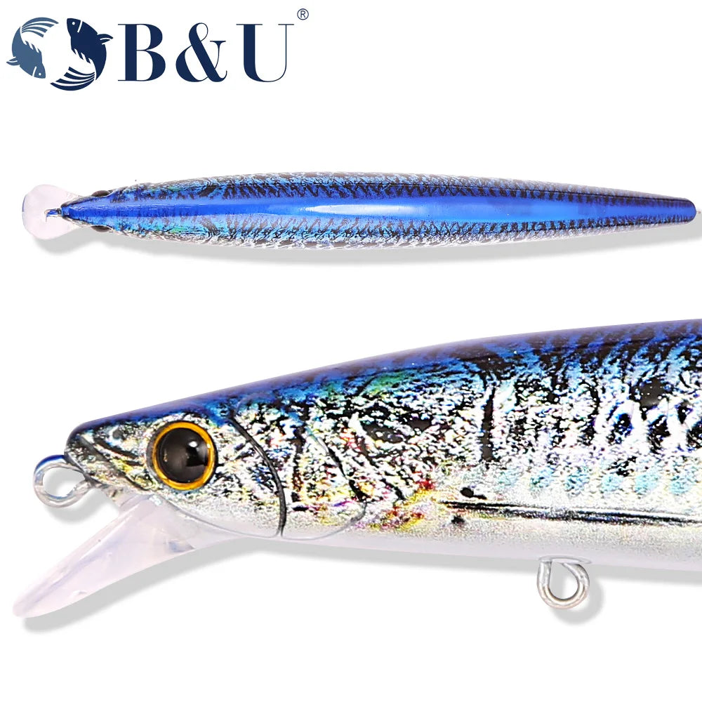 B&U Saltwater Floating Minnow Lure 163mm 33.5g – Sea Bass Bait Saltwater Fishing Lure P3