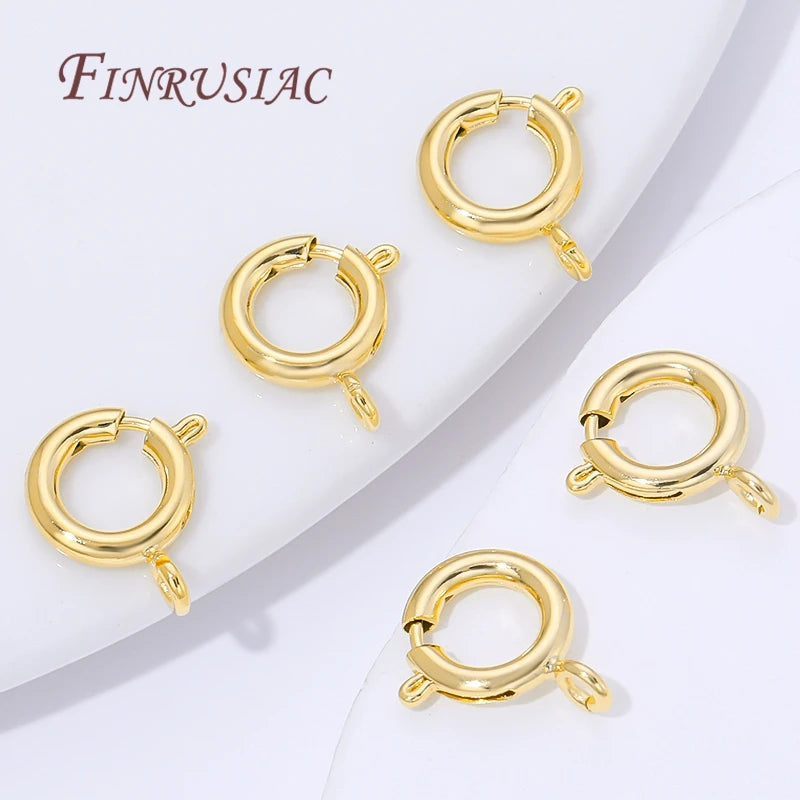 9mm 18K Gold Plated Circle Spring Clasps – DIY Jewelry Findings Jewelry Clasps & Findings P3