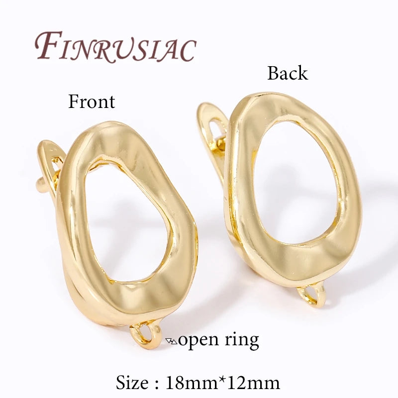 18K Gold Plated Baroque Earring Hooks for DIY Jewelry Making Earring Hook Findings P3 18K Real Gold Plated 3 pairs