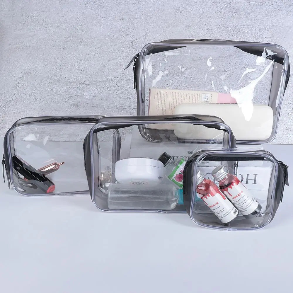 Clear PVC Zipper Cosmetic Bag – Travel Makeup Toiletry Organizer Cosmetic Bag P3