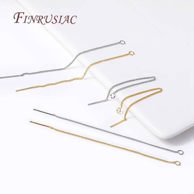 18K Gold Plated Brass Ear Thread Earwire 85mm | DIY Tassel Earring Findings P3