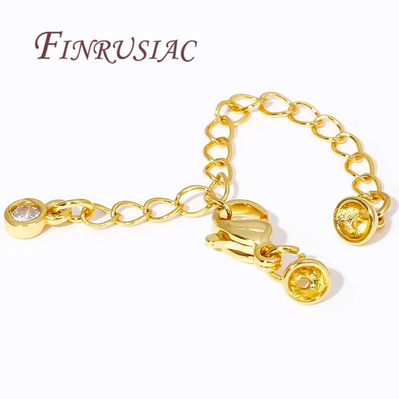 18K Gold Plated Extension Tail Chains with Lobster Clasps – DIY Jewelry Chain Findings P3