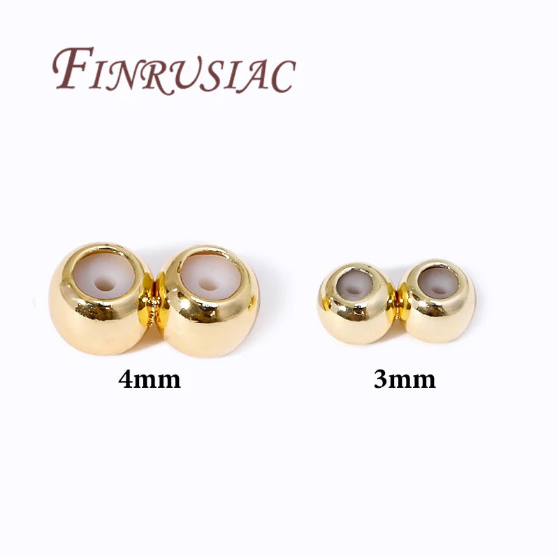 14K Gold Stopper Spacer Beads 3mm 4mm | Non-Slip Silicone Ring Jewelry Spacer Beads P3 14K Gold Plated 3mm-10 pcs