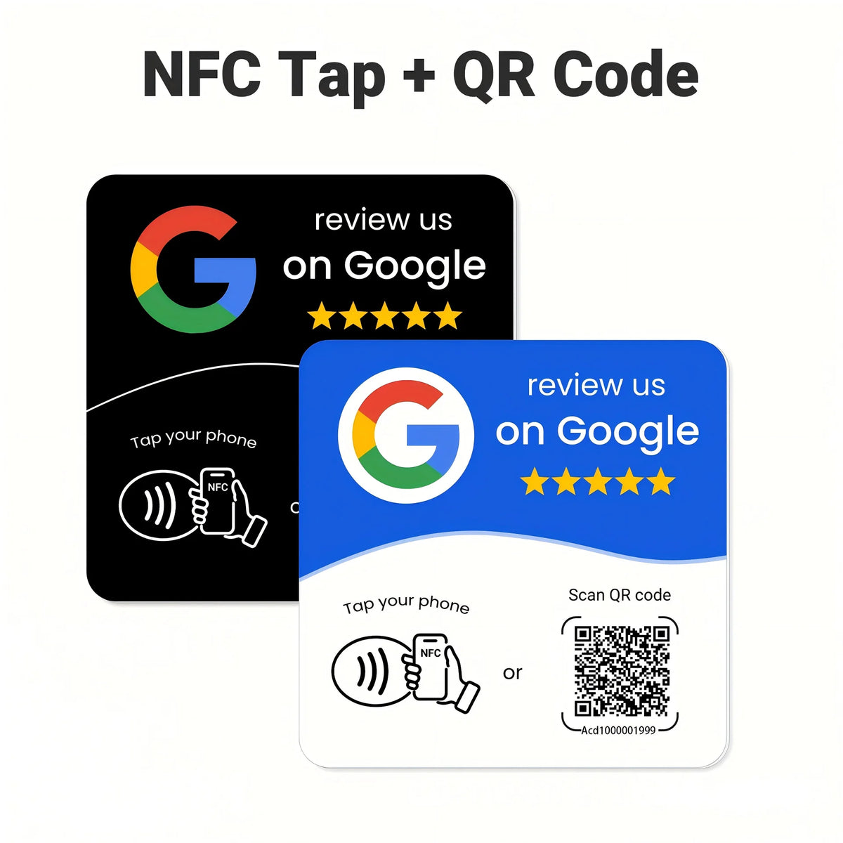 NFC 215 Programmable Google Review Standing Card & QR Code NFC Review Card P3