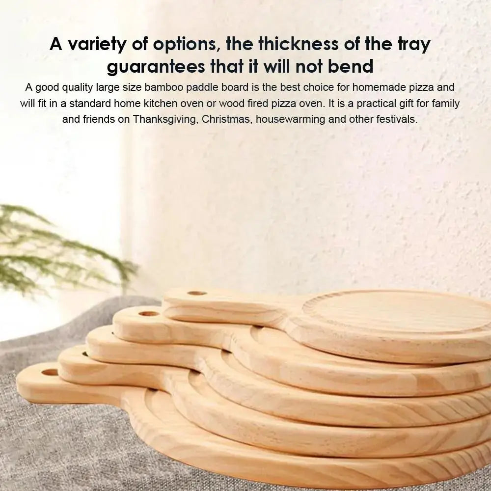 Bamboo Round Pizza Board with Handle | 6–10 Inch Bamboo Pizza Board P3