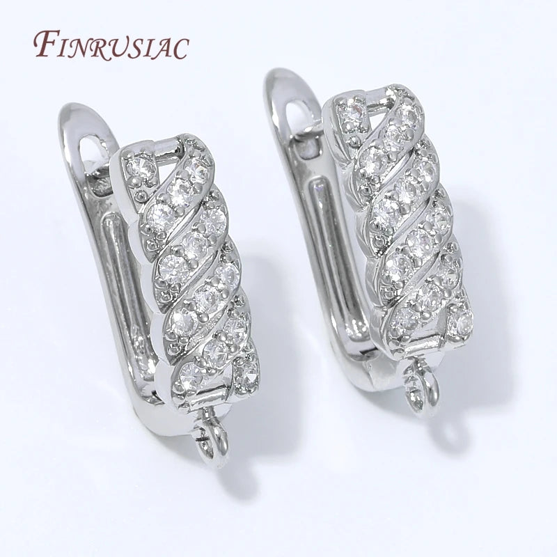 18K Gold Plated CZ Huggie Hoop Earring Clasp – DIY Findings Earring Jewelry Findings P3
