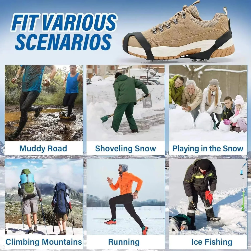 10-Tooth Anti-Slip Crampons | Ice & Snow Shoe Traction Grips Ice Cleat Crampons P3