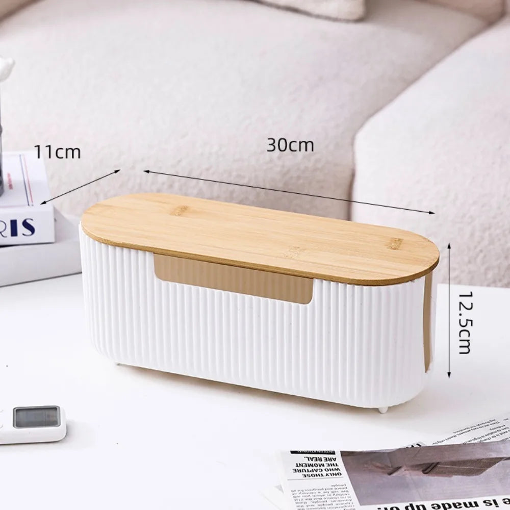 Desktop Cable Storage Box with Lid – Dustproof Wire Organizer Cable Storage Box P3 White B