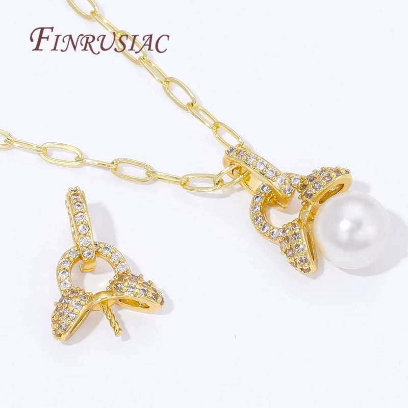18K Gold Plated Bail Clasps – Pearl Pendant Holder Necklace Findings Jewelry Making Findings P3