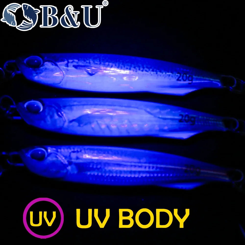 B&U Metal Jig Saltwater Lure – Sea Bass Tuna Casting Spoon Metal Jigging Lure P3