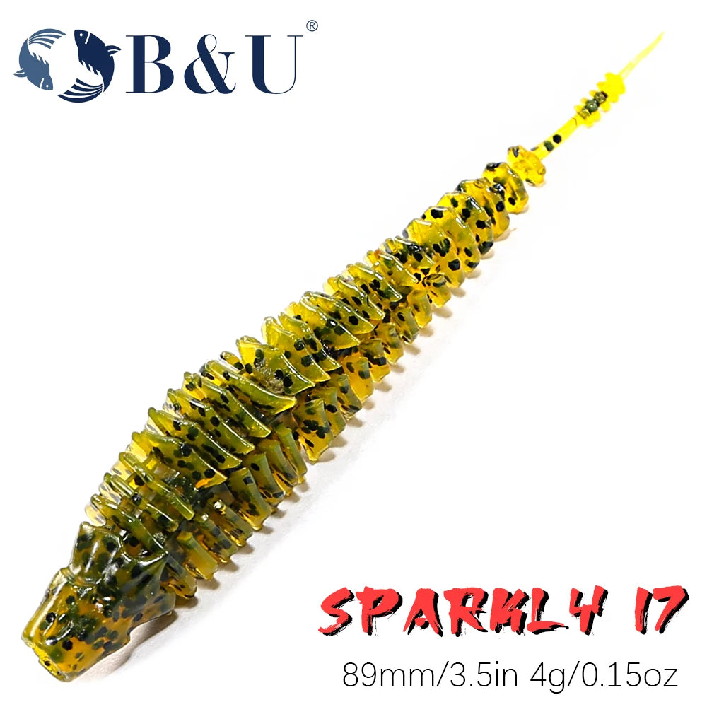 B&U 6-Pack 8.9cm Senko Wacky Worm Soft Lures – Bass & Perch Soft Fishing Lure P3
