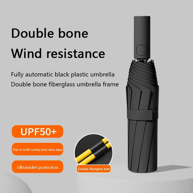 Windproof Auto Folding Umbrella – Compact UV & Rain Cover Folding Umbrella P3