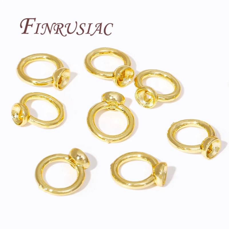 7.5mm 18K Gold Plated Brass End Cap | DIY Jewelry Connector Jewelry Finding P3