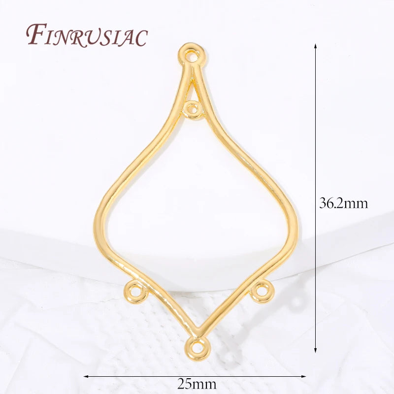 18K Gold Plated Teardrop Hollow Connector – DIY Jewelry Findings Jewelry Making Connector P3 18K Gold Plated 1 piece