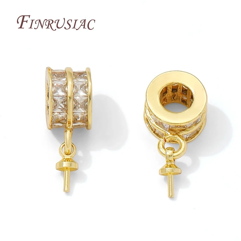 18K Gold Plated Brass Zircon Pearl Charm Pendants – DIY Jewelry Jewelry Charm Pendant P3