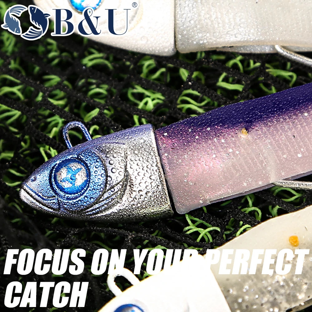 B&U 115mm Soft Minnow Jigging Lure Rattle Combo – Bass Pike Soft Fishing Lure P3
