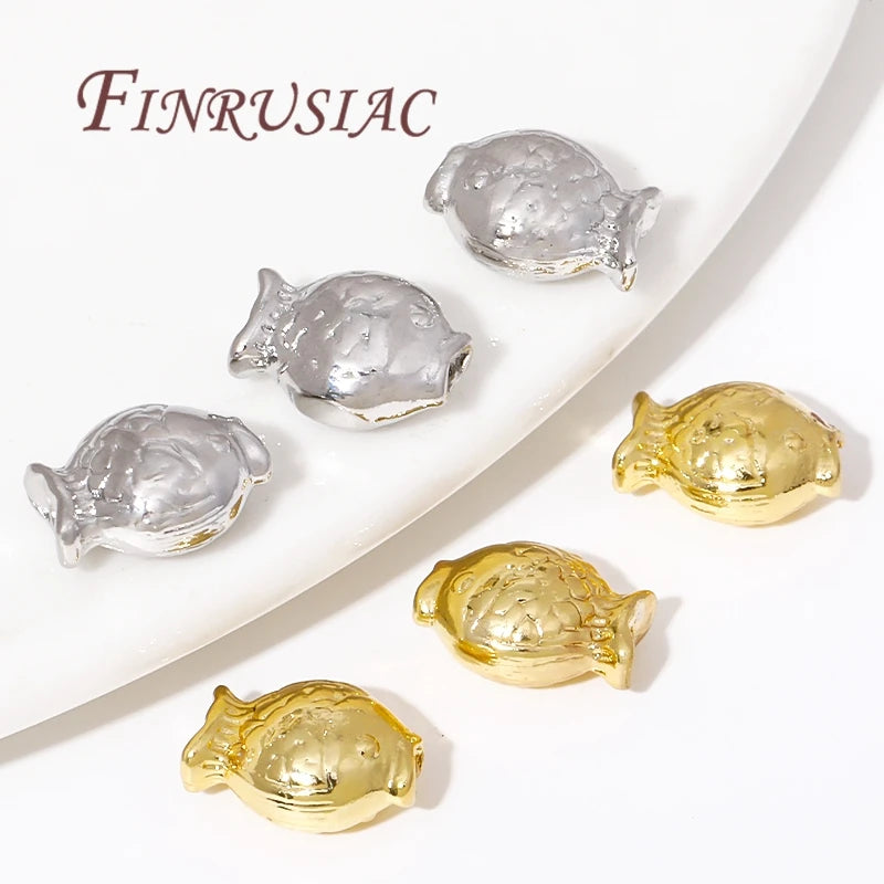 18K Gold Plated Fish Shape Spacer Beads – DIY Jewelry Making Jewelry Making Beads P3