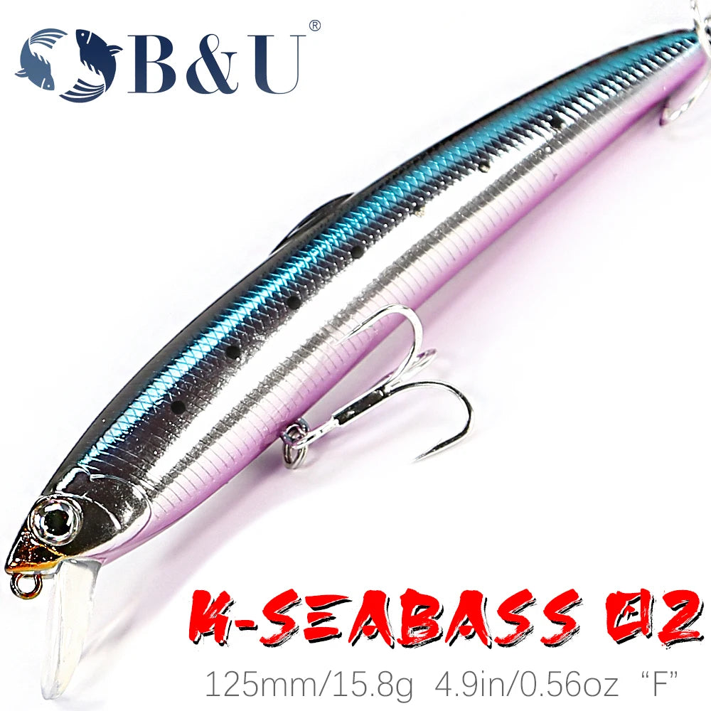 B&U 125mm SARUNA Floating Minnow Lure | Saltwater Swimbait Fishing Minnow Lure P3