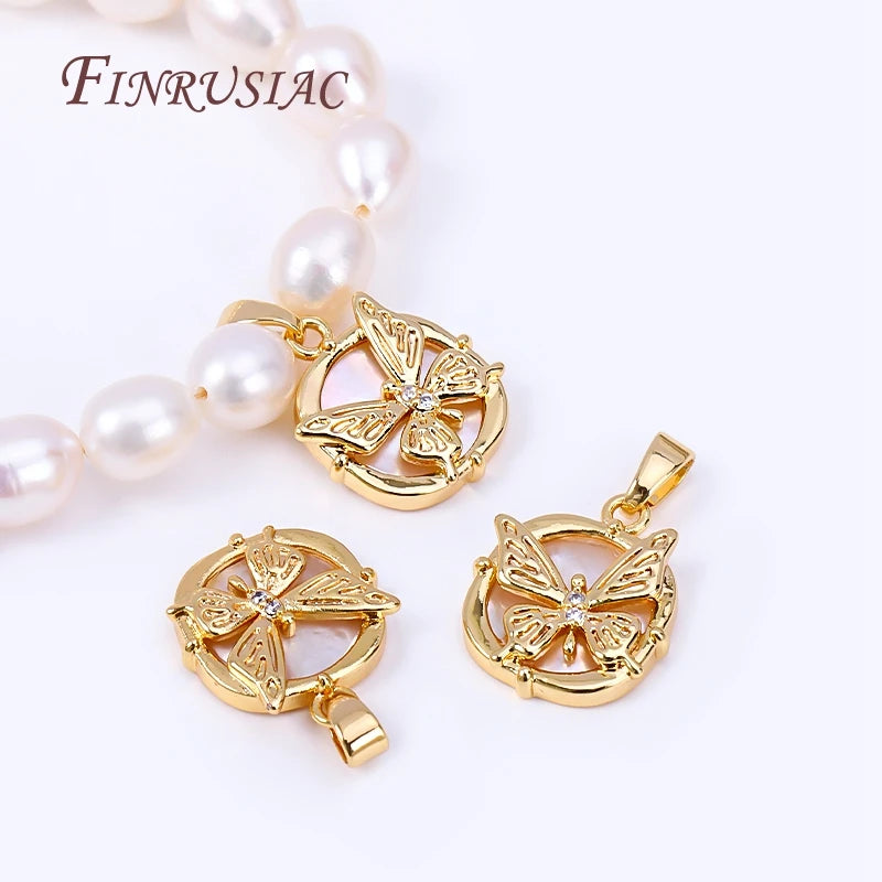 18K Gold Plated Butterfly Pendant Charm – DIY Necklace Making Pendant Charm P3