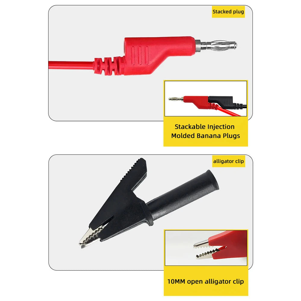 4mm Copper Banana Plug Test Leads – 5-Piece Set | 19A/1000V Electrical Test Leads P3