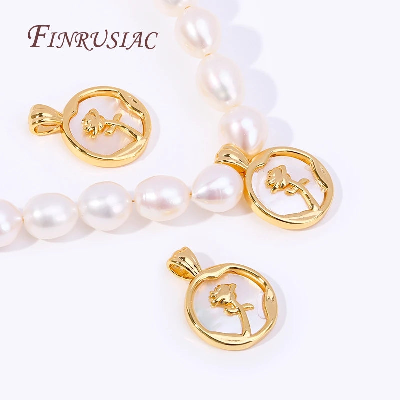 18K Gold Plated Rose Pendant Charms | DIY Jewelry Making Jewelry Pendant Charm P3