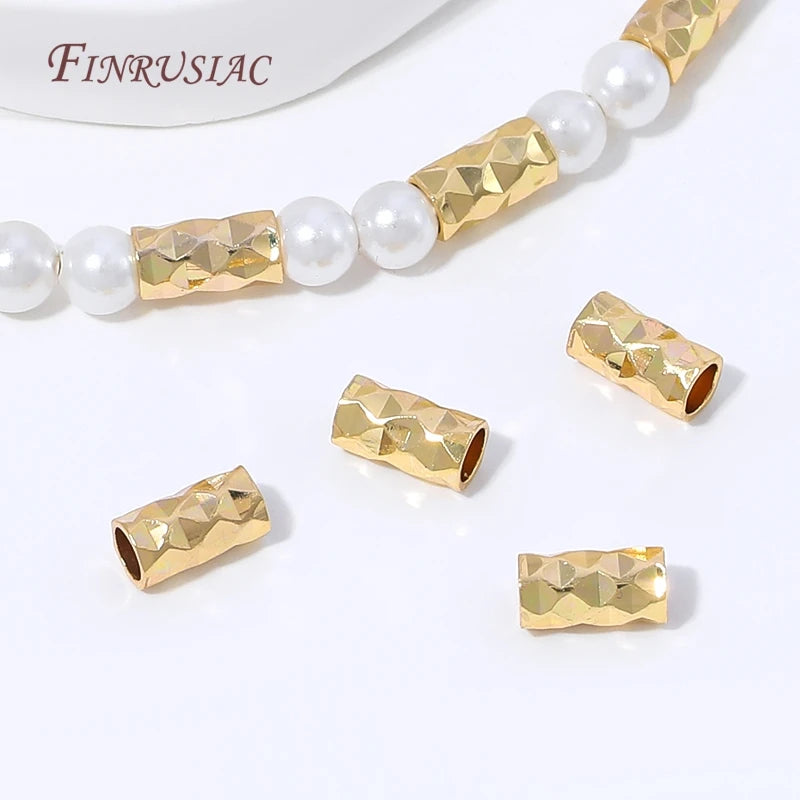 50Pcs Rhodium Plated Tube Spacer Beads | DIY Jewelry Making Jewelry Spacer Beads P3