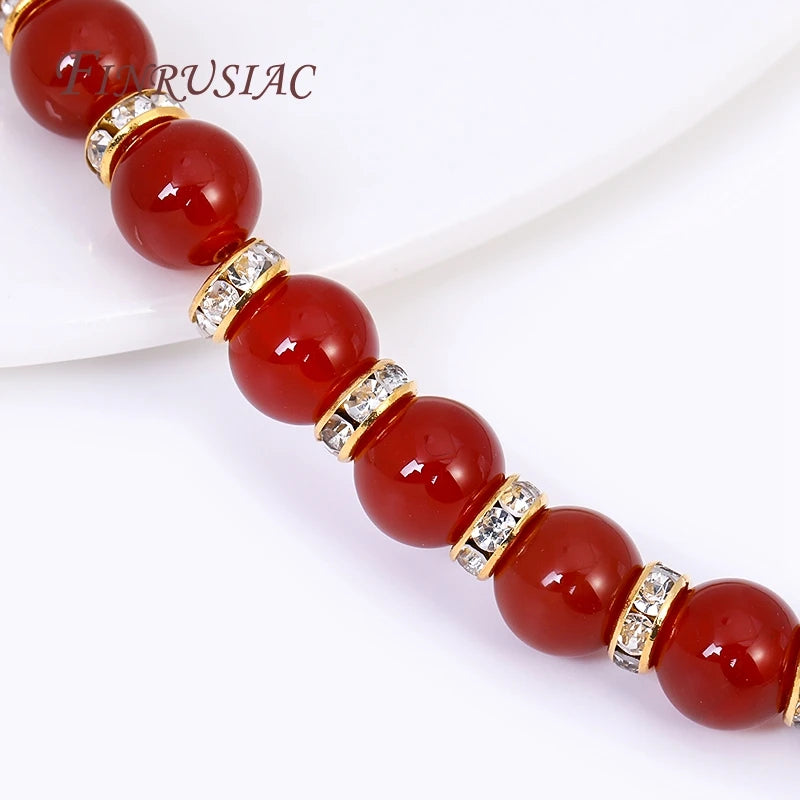 18K Gold Plated Rhinestone Rondelle Spacer Beads 4/6/8mm Jewelry Spacer Beads P3