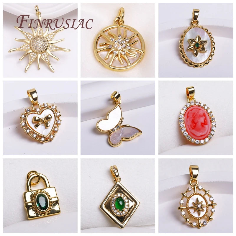 Gold Plated Zircon Butterfly Charm Pendants – DIY Jewelry Jewelry Charm Pendant P3