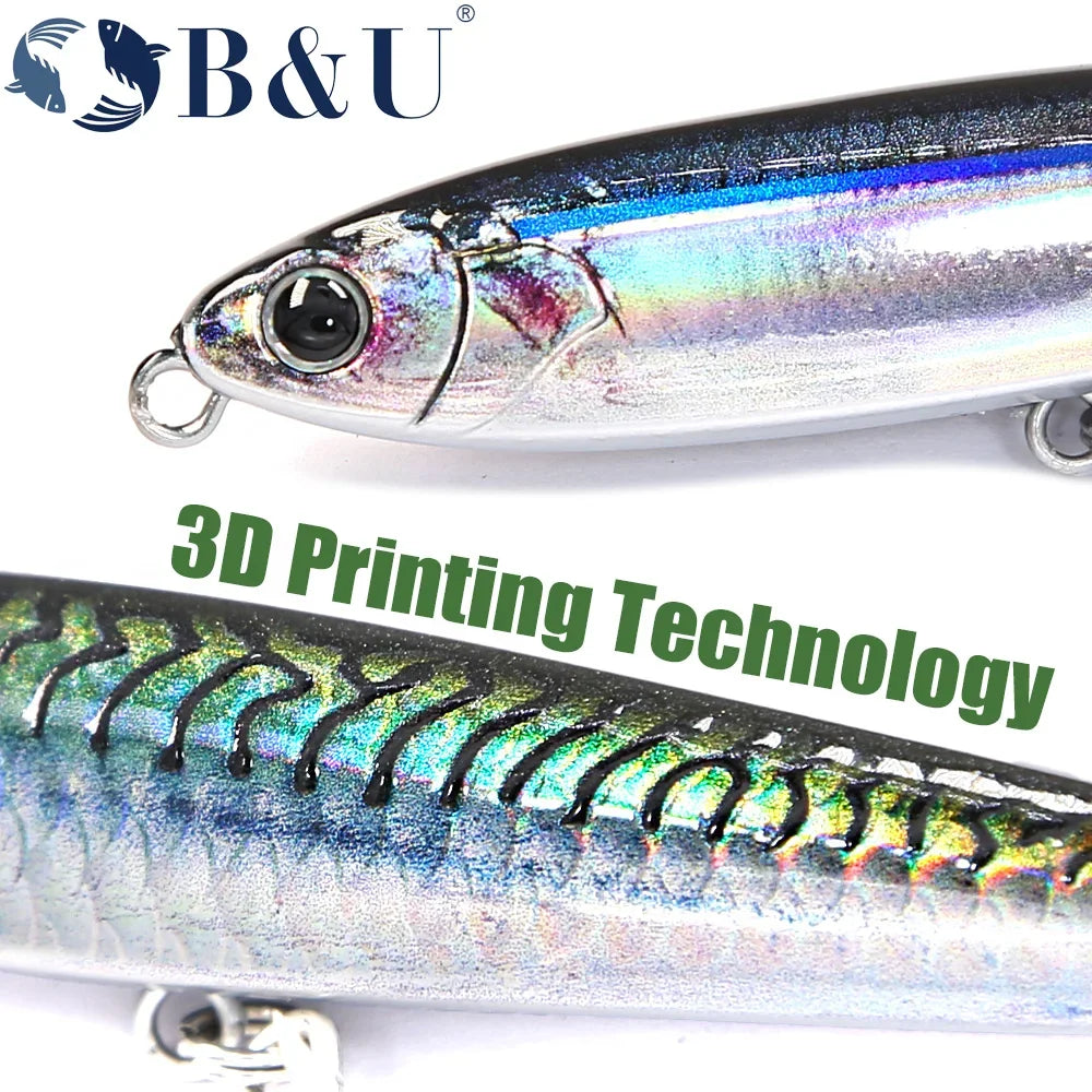 B&U Sinking Pencil Fishing Lure – Swimbait Wobbler Jerkbait Sinking Pencil Lure P3