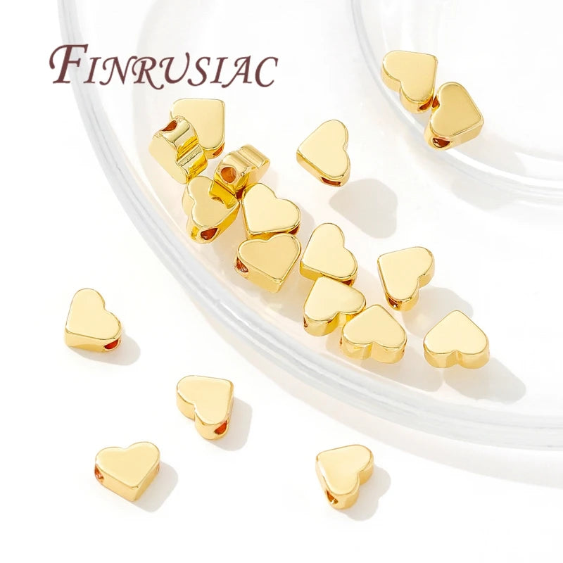 Heart Spacer Beads 18K Gold Plated – DIY Jewelry Findings Jewelry Spacer Beads P3