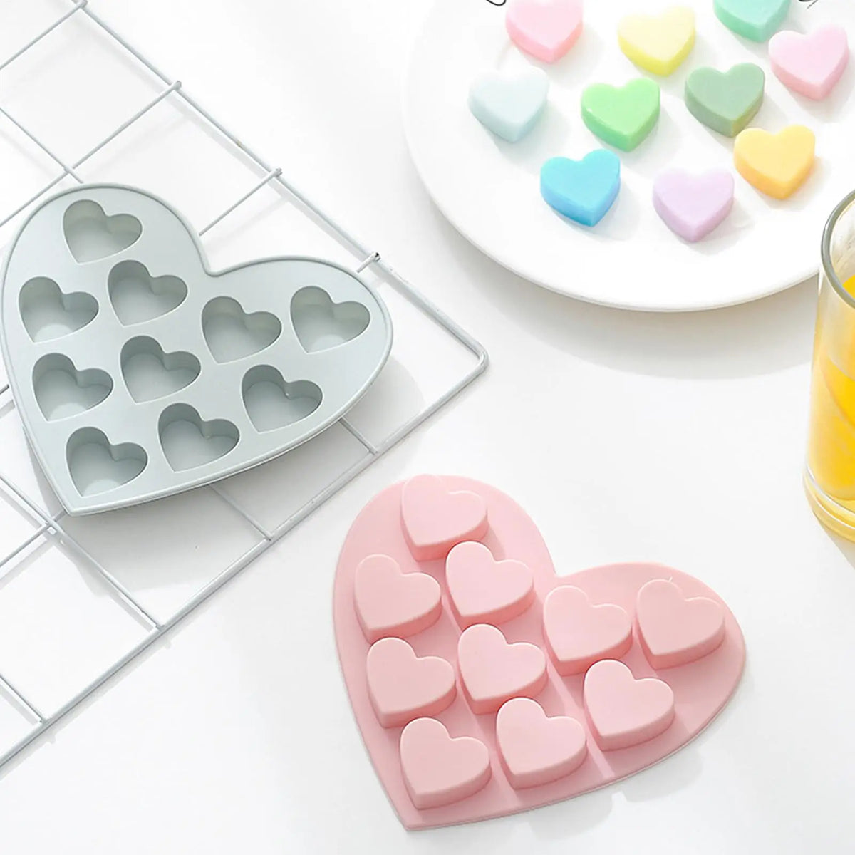 10-Grid Heart Silicone Chocolate Mold | Food Grade Baking Silicone Baking Mold P3
