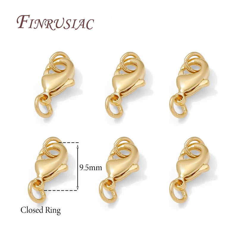 14K Gold Plated Lobster Clasp with Closed Rings – DIY Jewelry Jewelry Clasp Finding P3 14k Gold Plated 10 pcs