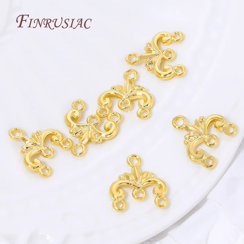 18K Gold Plated Baroque Floral Multi-Loop Jewelry Connectors Jewelry Connector Links P3