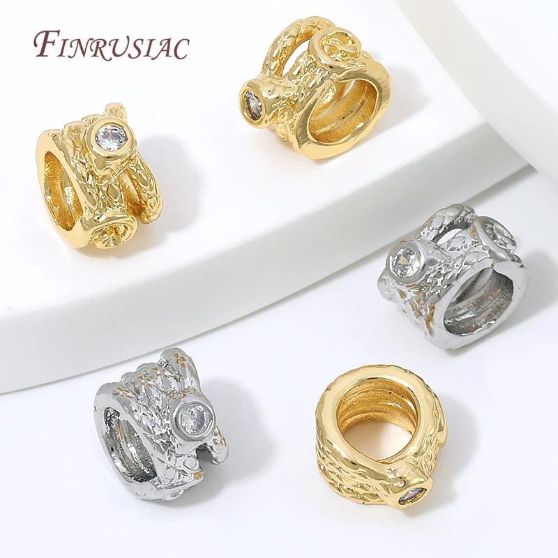 18K Gold Plated CZ Tube Spacer Beads – DIY Jewelry Making Jewelry Spacer Beads P3