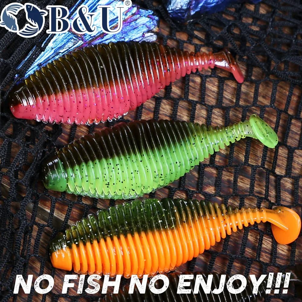 B&U Swimbait Vib 7.5cm Soft Shad Lure – 4 Pack | Pike Bass Soft Fishing Lure P3