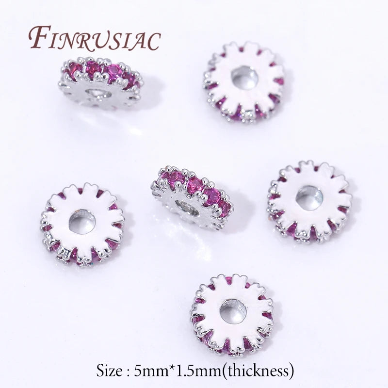 5mm 18K Gold Plated Brass Spacer Beads for Jewelry Making Jewelry Spacer Beads P3 Rhodium Plated 2 pieces