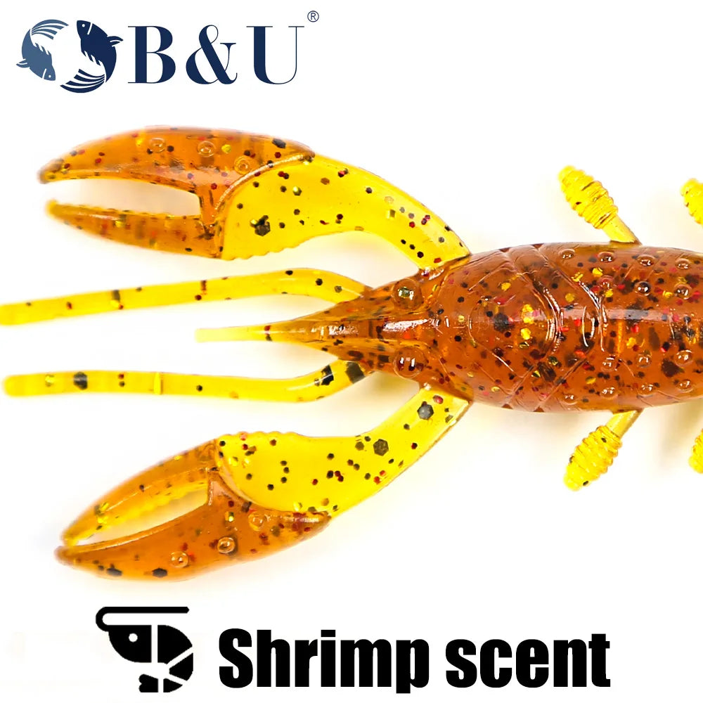 B&U Soft Crawfish Larvae Silicone Fishing Lure | Bass Swimbait Soft Fishing Lure P3