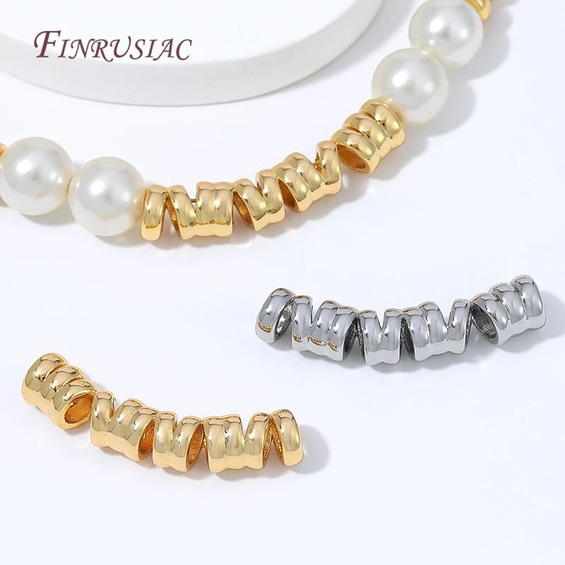 18K Gold Plated Wavy Spacer Beads – DIY Jewelry Making Jewelry Spacer Beads P3