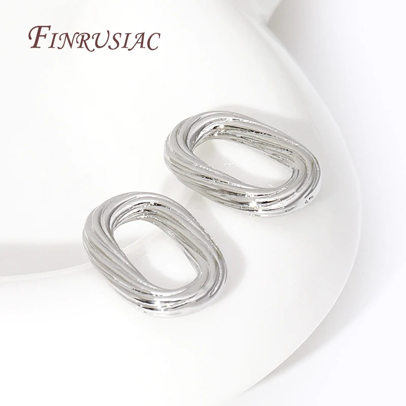 18K Gold Plated Brass Oval Twist Ring Connectors | DIY Jewelry Jewelry Connectors P3