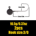 B&U Tungsten Jig Head Hooks 3/0 4/0 – Barbed Bass & Pike Tackle Jig Head Hooks P3 10.5g 2pcs