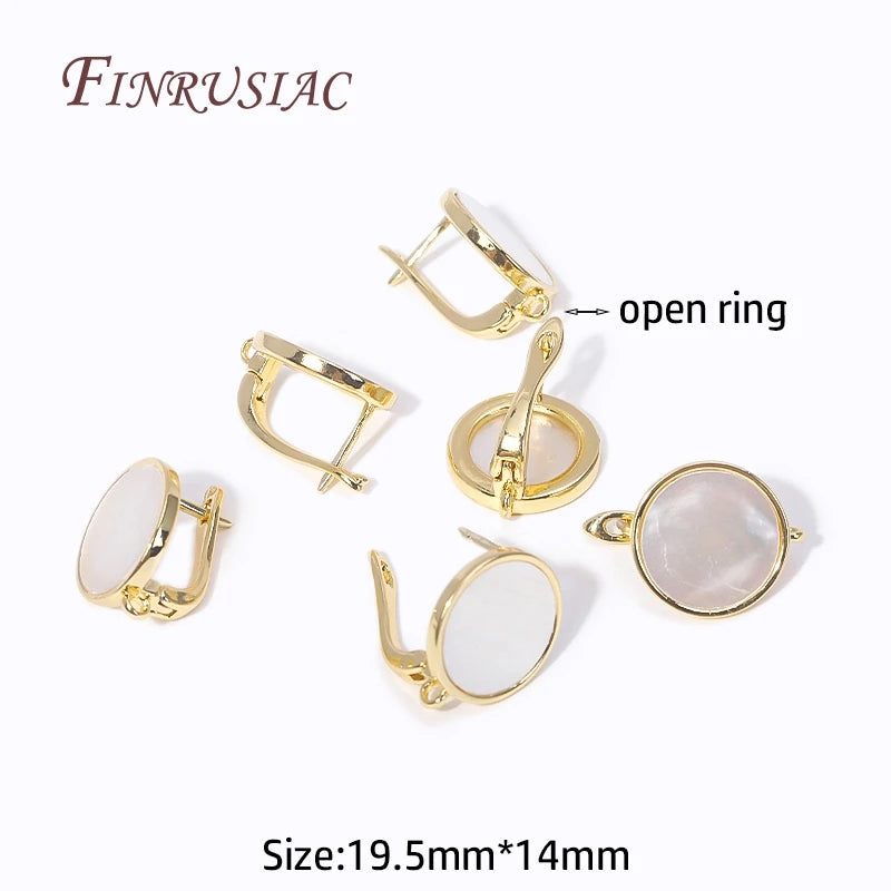 18K Gold Plated Shell Earring Hooks & Clasps | DIY Jewelry Findings Earring Jewelry Findings P3 18K Real Gold Plated 1 pair
