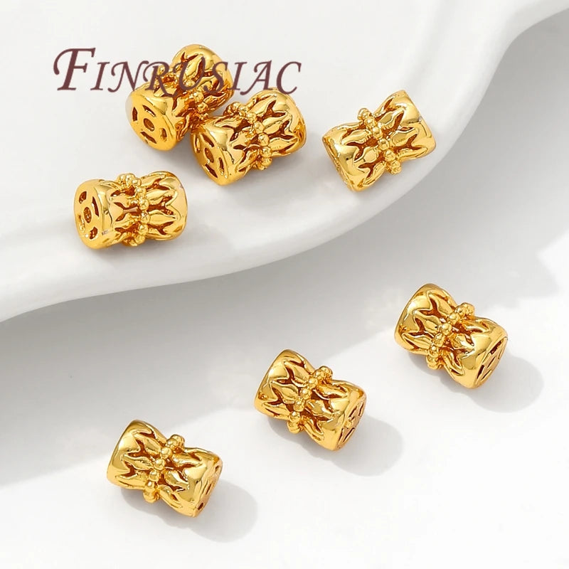 18K Gold Plated Hollow Spacer Beads 7.5mm | DIY Jewelry Jewelry Spacer Beads P3